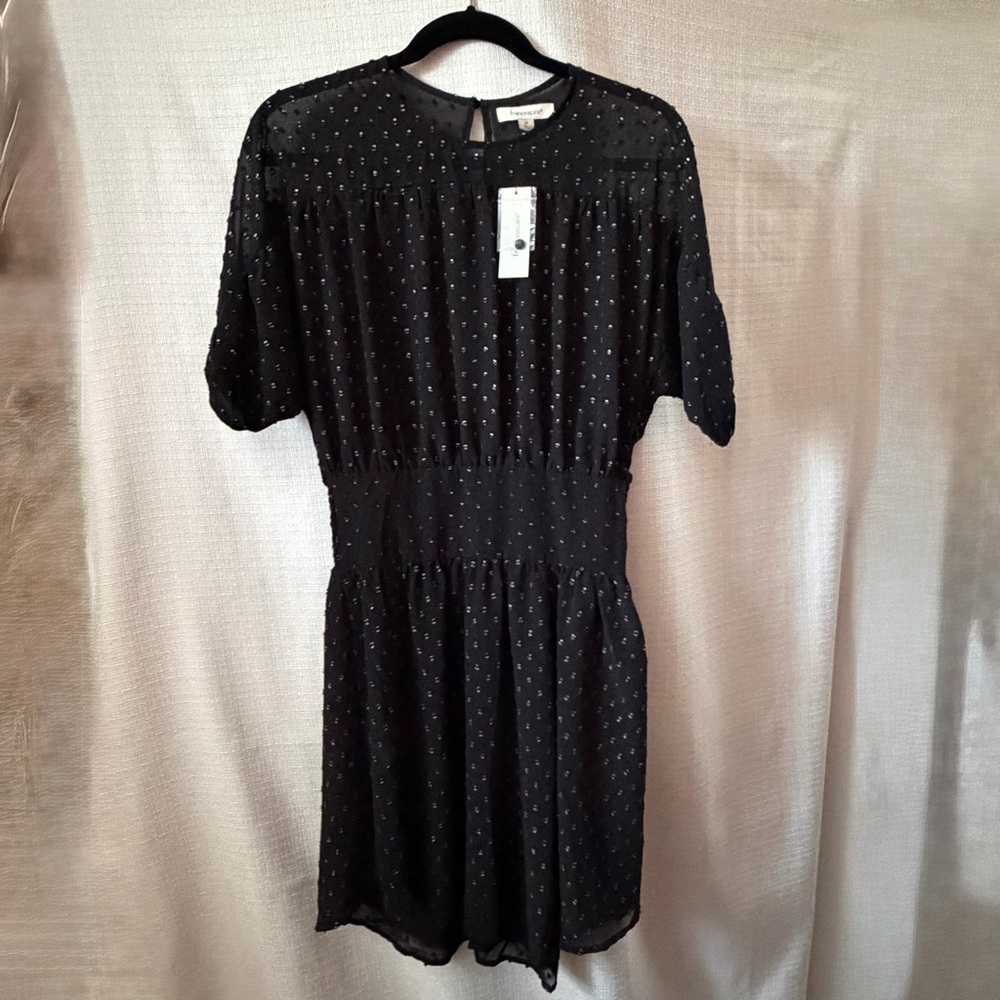 Francesca's Collections‎ Black Mini Dress with Embroidered Dots - Picture 5 of 9